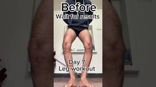 Day 7 leg workout Before vs after🤯😰 result after 100 reps #legday #fitness #viral #shorts #workout