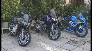 TDM 900 - FAZER 1000 -GSXR 1000 COFFEE TIME IN CHALKIDA GREECE