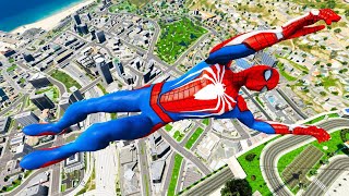 GTA 5 Spiderman Epic Jumps Compilation PART 01(GTA V Fails Funny Moments)