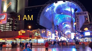 Fremont Street Experience late Friday night/Circa 🎰🎲 after midnight