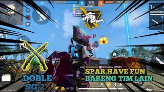 SPAR HAVE FUN TIM HORE GANK 1 VS HORE GANK 2, MODE KANG TABRAK!! | FREE FIRE