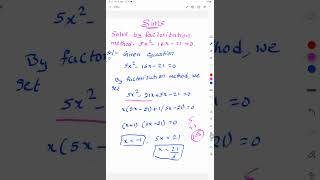 Solve by factorisation method 5x^2 - 16x - 21 =0 ?