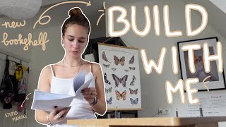 build and organise my NEW bookshelf with me!!!!