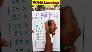 25 Table Easy Trick | #maths #ytshortsvideo #vuma_learnings #shortsfeed #explore #shortvideo