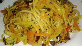 پاستا با قارچ و سبزیجات#گیاهخواری #vegan #veganfood #اشپزی #پاستا #pasta #pastarecipe #makaro