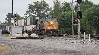 The CSX Seaboard liveried locomotive passing through Fostoria Saturday 9 September 23, NS at Attica