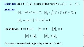 Find L1, L2, L0, norms of the vector x=(-1, 2, 4)^T | Norms and Vectors