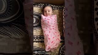 Baby trying to sleep. #newborn  #trendingshorts #cute #active #swaddle #morning #girl #2month