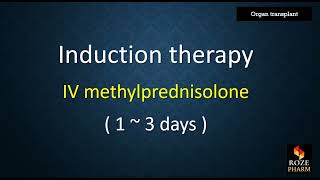 Chp 5, induction therapy, methylprednisolone,, basiliximab, organ transplant, medical, roze pharm