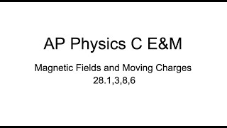 Forces on moving charges due to magnetic fields tutorial.