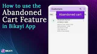 How to use Abandoned Cart Feature in Bikayi App