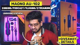 Maono AU-102 Collar Lavalier Microphone Unboxing & Review | Mic for singers and streamers