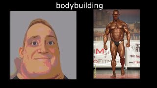 Mr Incredible becoming uncanny meme (bodybuilding)