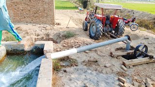 New tubewell 6inch delivery running with tractor MT 260 || shaft system best pressure water