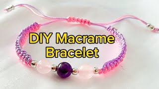 Quick and easy tutorial for two colour macrame bracelet