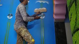 3D New Design 2021,Wall decor Ideas,Texture Design# New 3D Wall painting Ideas#spray painting design