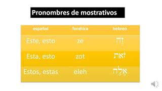 pronombres demostrativos en hebreo