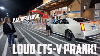 LOUD CTS-V Revving PRANK at People Shopping!