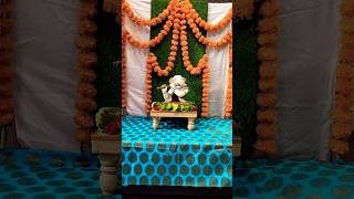 Ganesha backdrop decoration || diy ganpati backdrop at home ||  backdrop decoration ideas 💡||#shorts