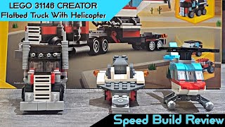 LEGO 31146 CREATOR Flatbed Truck With Helicopter - LEGO Speed Build Review