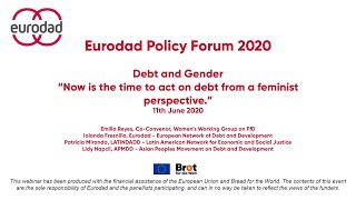 “Now is the time to act on debt from a feminist perspective” - Debt and Gender Webinar 11.06.20