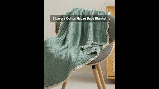 Cotton Gauze Baby Blanket #babyblanket #babybedding #babygift#babyblankets #freeshipping