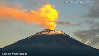 Timelapse Volcan Popocatepetl a 8 km de distancia del crater