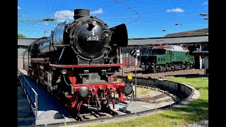 Bahnpark Augsburg Mit 41 018 und dem Ammersee  Dampfbahn Zug 14.08.2022 (HD)