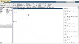 ENGT 509 10-6 Cramer's Rule in MATLAB