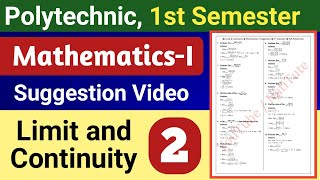 Limit and Continuity (Part-2)| Suggestion on Mathematics-I | 1st Semester Polytechnic | NatiTute