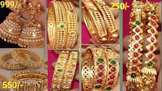 👌ಬರೀ 1gm ಬಂಗಾರದ ಬಳೆಗಳು||Gold plated Bangles design👌 with price🪙 #banglesdesign #nidhicreation2012