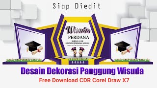 Desain Banner Haflah/Wisuda 2023   || Free Download Cdr Corel Draw X7