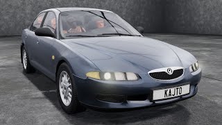 Необычный краш-тест Mazda Xedos 6 с манекенами в BeamNG.drive