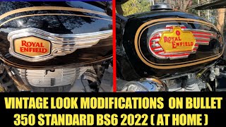 ROYAL ENFIELD BULLET 350 BS6 VINTAGE LOOK MODIFICATION AT HOME | MODIFIED BULLET | @rkcreations03