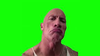 The rock eyebrow raise green screen.