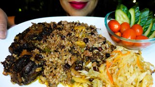 Jamaican Oxtails Meal | Oxtails, Peas & Rice, Cabbage | ASMR | Eating Sounds | No Talking