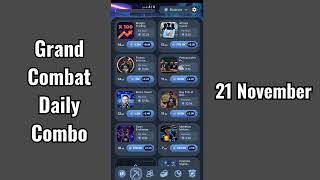 21 November Grand Combat Daily Combo | Grand Kombat Daily Combo Card 21 November