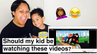 Reaction Video with my 2 Year Old | YOUTUBE KIDS | Who comes up with these things?!