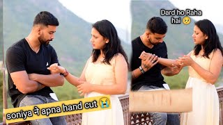 handcut  prank 😭 ||  prank on boyfriend  || gone emotional 🥺 ( veer Samrat vlog