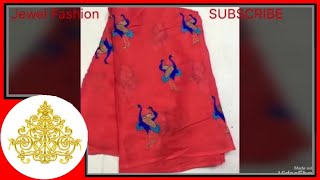 Simple Designer Plain Saree with Butta Designs