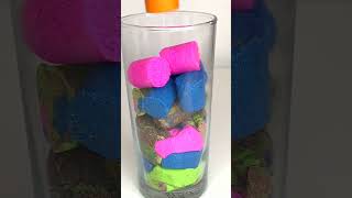 Very Satisfying and Relaxing  Crunchy Colorful Kinetic Sand Cutting vs Beads Part 191 #ASMR #shorts