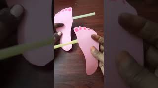 Tape Roll Moving feet | Papercraft Rolling feet | #shorts #craft