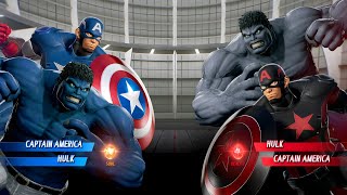 Hulk & Captain America (Blue) Vs Hulk & Captain America (Black) Fight | Marvel vs Capcom Infinite