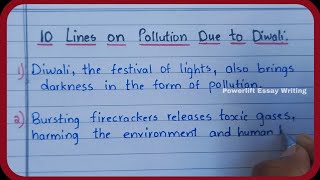 10 Lines on Pollution Due to Diwali | Few Lines Pollution Due to Diwali | Essay onEco-friendlyDiwali