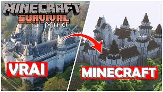 J'ai RECONSTRUIT le Château de PIERREFOND en #survie dans #minecraft