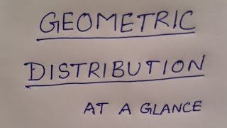 Geometric Distribution at a glance for Statistics Students