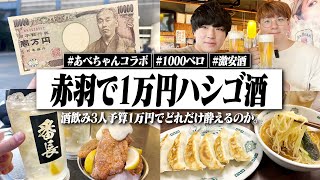 【赤羽】1万円で居酒屋何軒ハシゴ酒できる？あべちゃんと赤羽で限界呑みしたら酔いすぎてヤバかったwww【桜商店/いこい/からあげ番長/飯テロ】