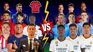 Number 7 Football Player Legends 🆚 Real Madrid Man City Barcelona 🫵🔥(Ronaldo, Mbappe, Haaland)