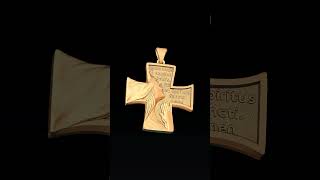 Praying Holy Mary Cross Pendant 3d