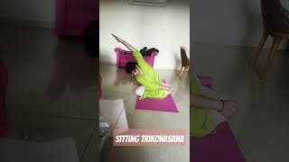 Sitting Trikonasana. #yoga #fitness #yogaguru #shortvideo